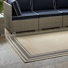 Modway - Rim Bordure solide intérieure et extérieure Tapis de 5 pi l x 8 pi L - Gris et beige-Dessous en caoutchouc de prise
