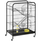 PawHut - Cage à cochons d’Inde et furets à 4 niveaux 36 po H, avec plateau coulissant-Idéal pour une variété de petits animaux, y compris les lapins, furets, chinchillas et autres animaux de compagnie de taille similaire 