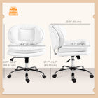 HOMCOM - Chaise de bureau large sans accoudoirs à roulettes croisées - blanc-Rotation à 360 degrés et roulettes silencieuses pour une mobilité fluide et sans risque pour le sol 