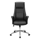 Monarch Specialties - 7344 Chaise de Bureau Ergonomique Aspect Cuir - Noir-Conçu pour de longues heures de travail, le dossier haut, l'appui-tête, les accoudoirs et le rembourrage en mousse offrent un soutien ergonomique exceptionnel, tandis que la hauteur réglable garantit un confort personnalisé