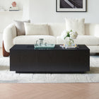 Hudson&Canal - Table basse rectangulaire Paxton 48" de largeur, , grain noir-Finition en grain noir aspect bois