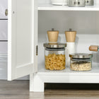 HOMCOM - Armoire de cuisine autoportante 63 po avec étagères - blanc-Couleur : Blanc 