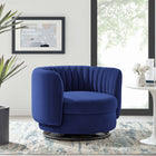 Modway - Embrace Touffe Performance Velvet Chaise pivotante - Marine noire-Revêtement en velours de performance