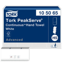 Tork - Essuie-mains à dévidage continu Advanced PeakServe, blanc - paquet de 12-Evitez de remplir constamment grâce à notre système Continuous™, avec plus de 250% d'essuie-mains supplémentaires par rapport aux recharges Tork Universal.