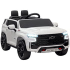 Aosom - Voiture électrique pour enfant 12v licenciée chevrolet tahoe - voiture électrique pour tout-petit - blanc-2 moteurs pour une conduite solide et directe sur différents terrains 