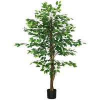 HOMCOM - Arbre artificiel ficus 5 pi pour décoration intérieure - vert-Belle plante artificielle au design de ficus 