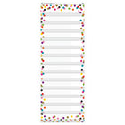 Teacher Created Resources - Tableau de poche pour programme quotidien Confetti à 14 pochettes, 13 po x 34 po-Graphiques de poche légers et durables