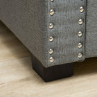 HOMCOM - Banc ottoman de rangement moderne rembourré à dessus relevable - gris clair-Dimensions totales : 47,25 po l x 19,75 po P x 17,25 po H 