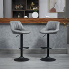 HOMCOM - Tabourets de bar pivotants à hauteur de comptoir réglable - gris - paquet de 2-La hauteur du siège est réglable à la hauteur d’un comptoir ou d’un bar. Le siège pivotant assure une rotation libre 
