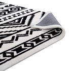 Modway - Haku Tribal marocain géométrique Tapis de comédie 8 pi l x 10 pi L - Noir et blanc-Haute densité / Tissé à la machine