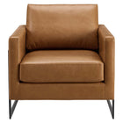 Modway - Posse Cuir végane Chaise d’accent - Black Tan-Capacité de poids : 300 lb