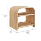 Modway - Eve Rotin naturel courbé Table d’appoint - Naturel-Étagère fixe