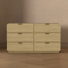 Manhattan Comfort - Commode double contemporaine moderne Chrystie 60" à 6 tiroirs - Naturel-Assemblage à domicile requis Tout le matériel inclus