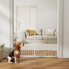 PawHut - 30"- 57" Barrière Extra Large pour Chien avec Système de Verrouillage Double - Blanc-Peut être ouverte d’une seule main – appuyez et soulevez le bouton