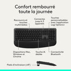 Logitech - Signature Comfort Plus MK880 ensemble clavier et souris sans fil - Noir-Défilement accéléré, concentration maintenue : faites défiler l’écran ligne par ligne ou survolez rapidement les pages grâce à la SmartWheel , les clics discrets réduisent le bruit dans les bureaux partagés ou à domicile pour un environnement de travail plus calme