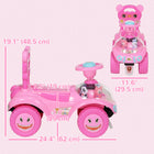 Qaba - Voiture pousse-pousse pour tout-petits avec musique, éclairage - rose-Le rangement sous le siège permet de garder jouets et collations à portée de main 