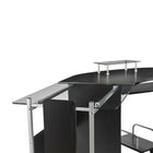 HOMCOM - Bureau d'ordinateur d'angle forme l support à clavier coulissant - 68,9 po L x 68,9 po l x 33,5 po H - noir-Plateau de table en verre trempé transparent et panneau MDF de qualité P2 pour une table d’angle plus durable