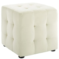 Modway - Contour Cube à touffes Performance Velvet Ottoman - Ivoire-Ottoman en forme de cube