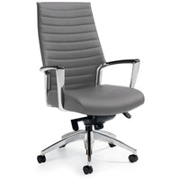 Global - Fauteuil à basculements aux genoux à dossier haut rembourré Accord - Gris-Fauteuil à basculements aux genoux à dossier haut