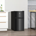 HOMCOM - Mini-réfrigérateur 3,2 pi³ avec congélateur et portes réversibles - noir-Refroidit rapidement et silencieusement grâce à un compresseur à faible consommation d'énergie 