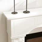HOMCOM - Manteau de foyer style baroque avec pieds ioniques, blanc-Couleur : Blanc 