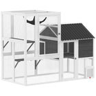 PawHut - Enclos extérieur pour chat Catio, 63 po L grande maison pour chat avec porte à 4 voies-Un design à deux zones avec des plateformes offre des espaces pour se reposer, jouer et grimper 
