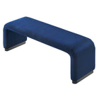 Modway - Koda Performance Velvet Banc long de la chute d’eau - Noir Bleu Nuit-Assemblée requise