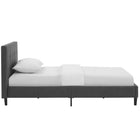 Modway - Linnea Lit simple, Gris-Tête de lit en polyester touffonnée (sans bouton)