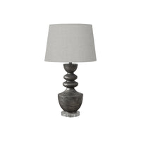 Monarch Specialties - Luminaire - 28 po H Lampe De Table - Résine Grise - Abat-Jour Gris - Transitionnel-Cette lampe de table de 28 pouces présente une élégante base en résine grise reposant sur une base en acrylique transparent et surmontée d'un abat-jour en tissu gris doux et constitue un élément d'éclairage d'appoint chic pour les décors transitionnels, ce qui la rend parfaite pour les salons, les chambres à coucher ou les bureaux à domicile à la mode