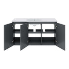 Modway - Bryn Fixation murale de 48" Vanette de salle de bain - Gris blanc-Trous de robinet centraux 8"