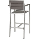 Modway - Shore Terrasse extérieure Aluminium Tabouret de bar - Gris argenté - Ensemble de 2-Assemblée requise