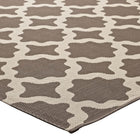 Modway - Cerelia Treillis marocains intérieurs et extérieurs Tapis de comédie 8 pi l x 10 pi L - Beige clair et beige foncé-Résistant aux taches / Facile à nettoyer