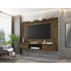 Manhattan Comfort - Centre de divertissement flottant Liberty 70,86 po style milieu du siècle moderne - Brun rustique-Recommandé pour un téléviseur jusqu'à 65 pouces