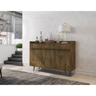Manhattan Comfort - Buffet Bradley 53,54 po style Mid-Century Modern - Brun Rustique-Recommandé pour un meuble TV jusqu'à 50 pouces