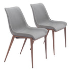 Zuo - Magnus Chaise de salle à manger - Gris ardoise/Noyer - Ensemble de 2-Assemblage requis