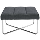 Modway - Reach Tissu rembourré Ottoman - Gris-Socle en acier inoxydable poli