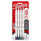 Sharpie - Stylos S-Gel, stylos gel à barillet tendance, corps blanc perle, pointe moyenne (0,7 mm), assortiment de couleurs riches et profondes, 4 unités-Stylos gel toujours fluides qui ne bavent ou ne tachent pas
