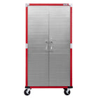 Seville Classics - Armoire de rangement roulante UltraHD - 36 po L x 18 po l x 72 po H - Rouge-2 portes verrouillables en acier inoxydable avec loquet magnétique (2 clés incluses)