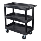 Luxor - Chariot utilitaire polyvalent à trois plateaux cuvettes avec roulettes robustes de 5" Luxor TUFFY XL - 32" L x 18" P - noir-Équipé de roulettes robustes de 5 pouces, dont deux roues fixes et deux roues pivotantes avec frein pour une manœuvrabilité fiable