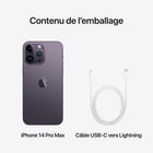 Apple - iPhone 14 Pro Max 6.7 po ecran Liquid Retina XDR, 512 Go, Violet sombre, Bell et Virgin Plus-iOS 16 et toutes ses options de personnalisation, de communication et de partage