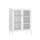 Manhattan Comfort - Amelia 31,5 po Buffet Moderne d’Appoint - Blanc-Conçu avec de l’acier de haute qualité pour garantir une utilisation durable