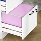 HOMCOM - Classeur 2 tiroirs pour documents format lettre/A4 avec serrure - blanc-Le kit anti-basculement améliore la sécurité en empêchant le basculement 
