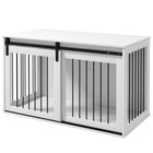 PawHut meuble caisse pour chien 46,5 po pour très grands chiens - blanc-Peut servir de table d’appoint pour exposer des objets et de cage pour chien 