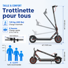 Gyrocopters - Trottinette électrique J30 pour adultes et adolescents - Vitesse 31 km/h - Autonomie 30 km - Application - Gris-9