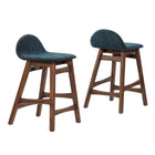 Modway - Juno Tabouret de comptoir - Tissu bleu marine - Ensemble de 2-Dossier bas