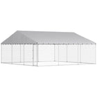 PawHut - chenil pour chien d’extérieur 19,7 pi L x 19,7 pi l x 8,9 pi H avec toit, loquet sécurisé-Les tubes métalliques résistants rendent l'installation du cadre rapide et facile 