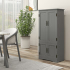HOMCOM - Armoire de cuisine 48 po avec étagères - gris-Équipé d'un dispositif anti-basculement 
