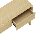 Manhattan Comfort - Console moderne Linda à 3 tiroirs - Chêne naturel-La profondeur polyvalente de la console convient aux entrées, salons ou salles à manger