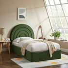 Modway - Solana Arqué Performance Velvet Lit à plateforme jumelle, Vert mousse-Tête de lit en arc