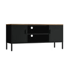 Manhattan Comfort - Meuble TV moderne Landen 47,3 po - Noir-Pieds en métal avec patins de sol réglables pour une stabilité sur mesure